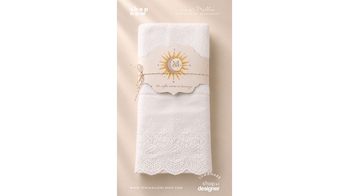 Trusou de Botez Soare și Lună Monogramă Personalizată pentru Băieți 3
